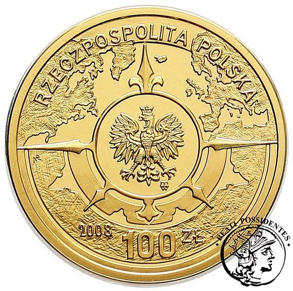 Polska III RP 100 zł 400-Rocznica Polskiego Osadnictwa w Ameryce 2008 st.L