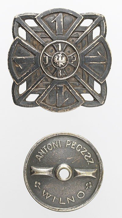 Odznaka oficerska 1 Pułku Piechoty Legionów.