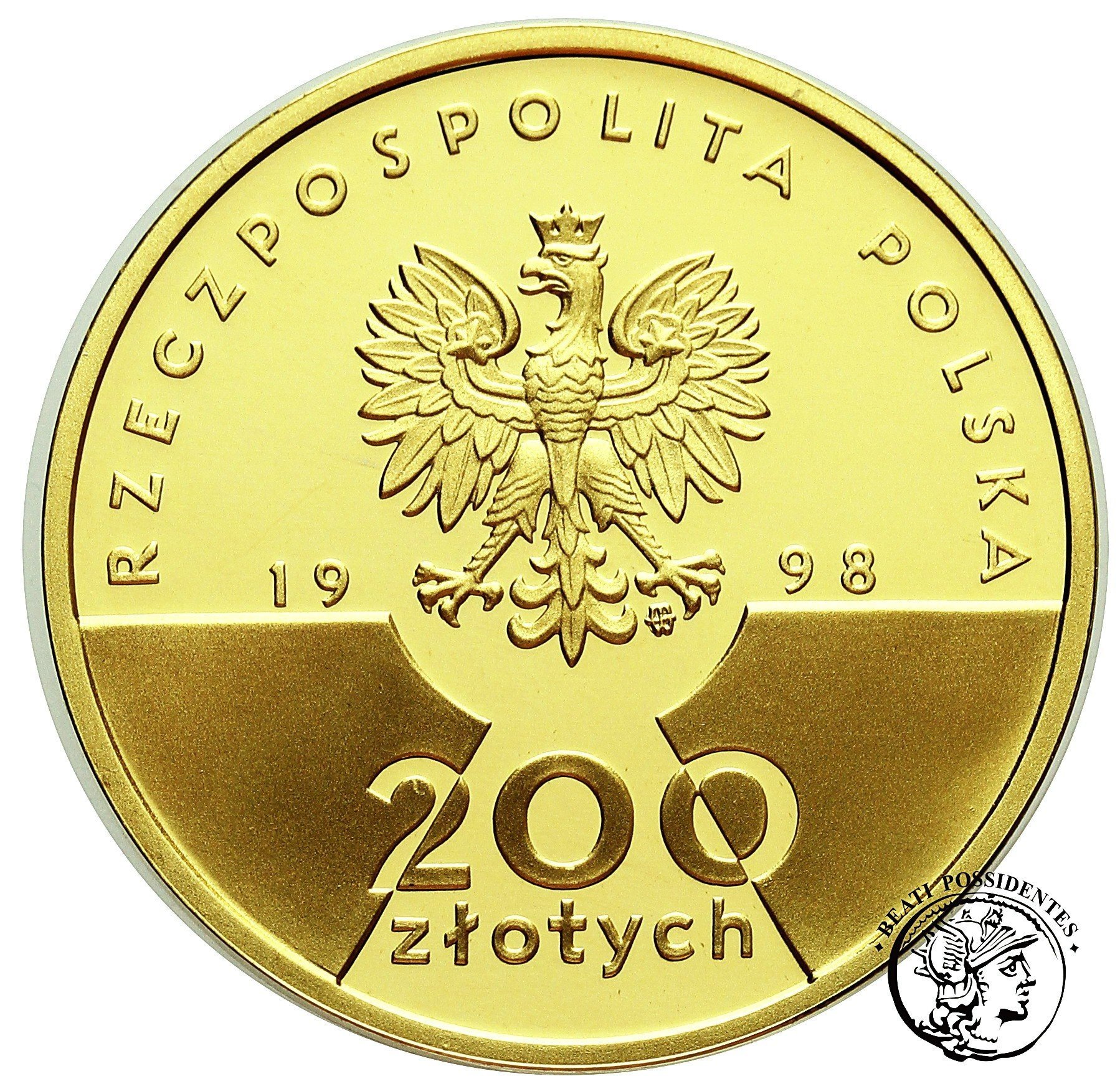 Polska III RP 200 zł 20-lecie Pontyfiaktu Jan Paweł II 1998 st. L