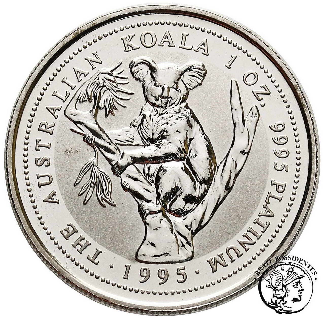 Australia 100 $ Dolarów 1995 Koala 1 Oz PLATYNA st.L/L-