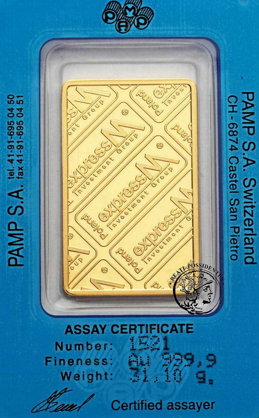 Szwajcaria sztabka 1 Oz Au .9999 Seria Książąt Polskich Henryk I Brodaty st. L