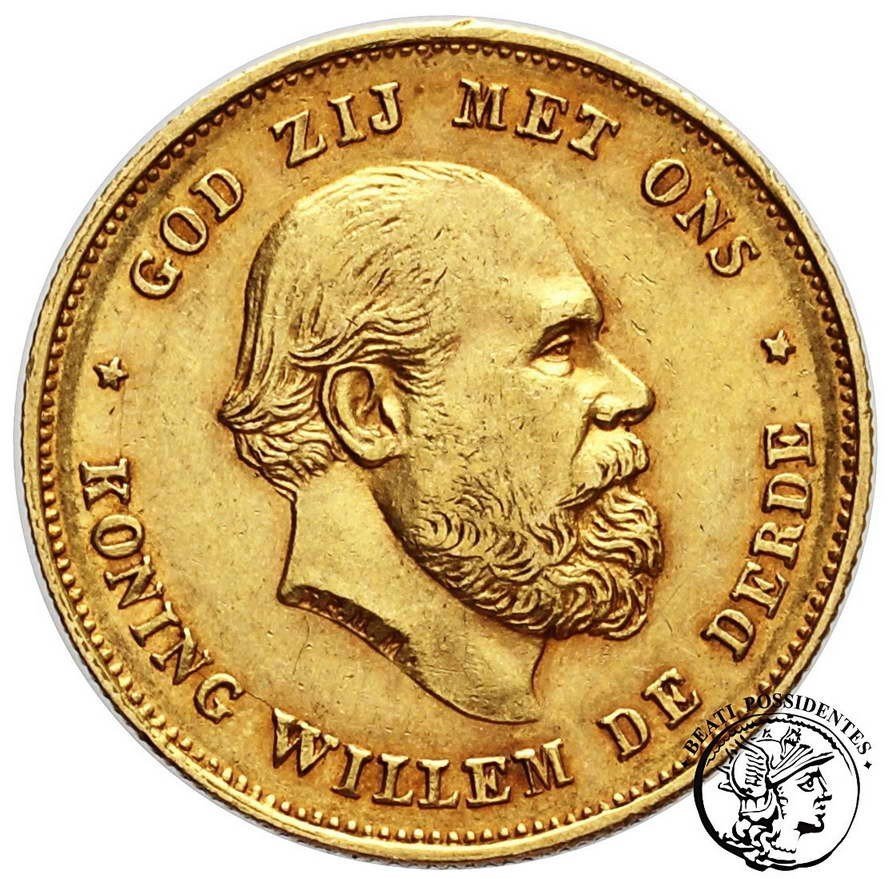 Holandia Wilhelm 10 Guldenów 1875 st. 3+
