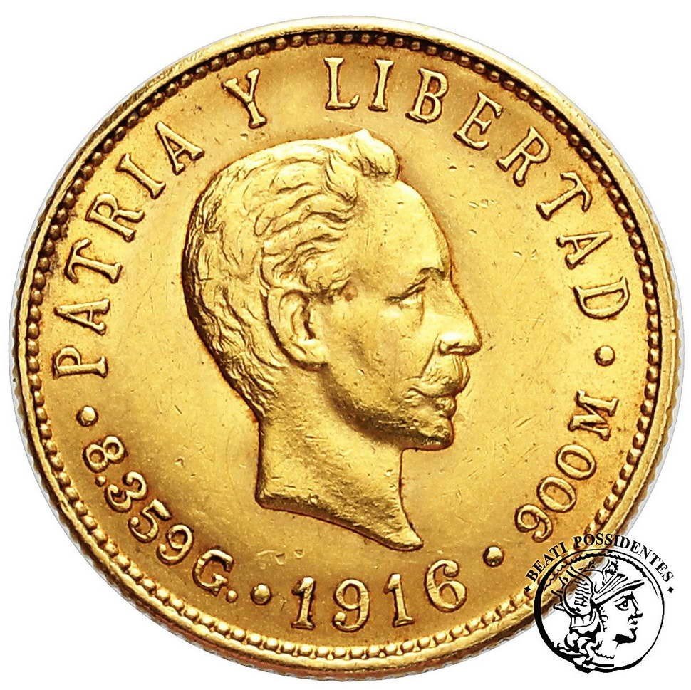 Kuba 5 Pesos 1916 st.3+
