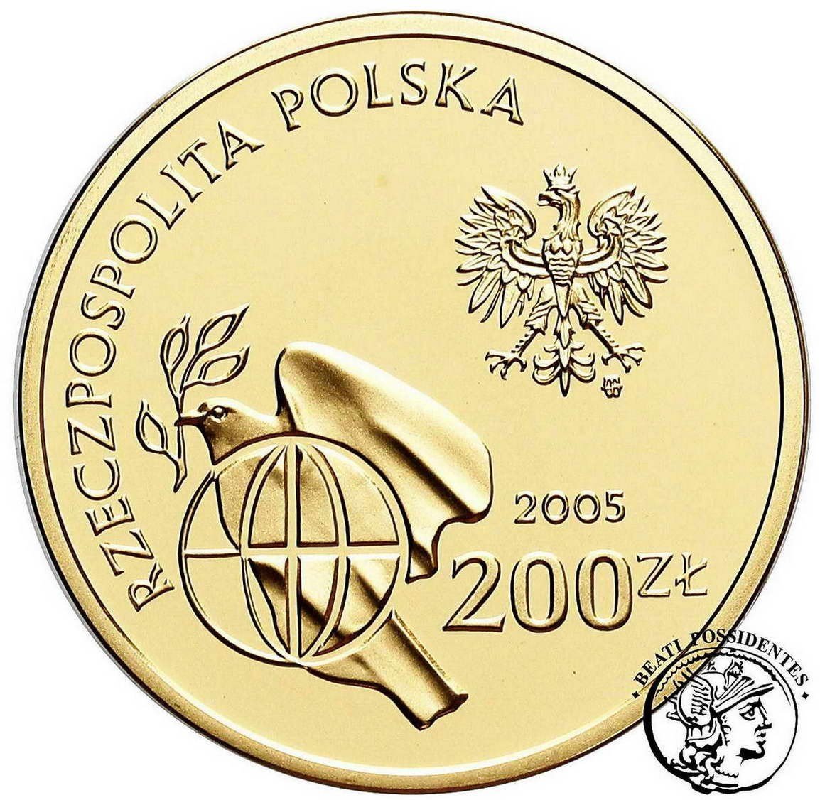 Polska III RP 200 złotych 2005 zakończenie wojny st.L