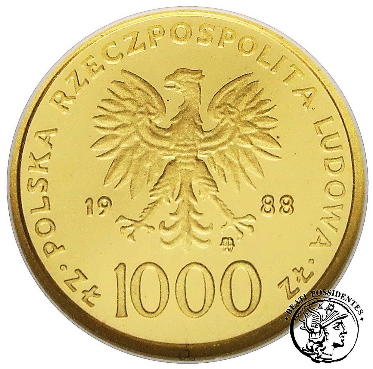 Polska 1000 zł 1988 Jan Paweł II X-lat Pontyfikatu NGC PF 69 ULTRA