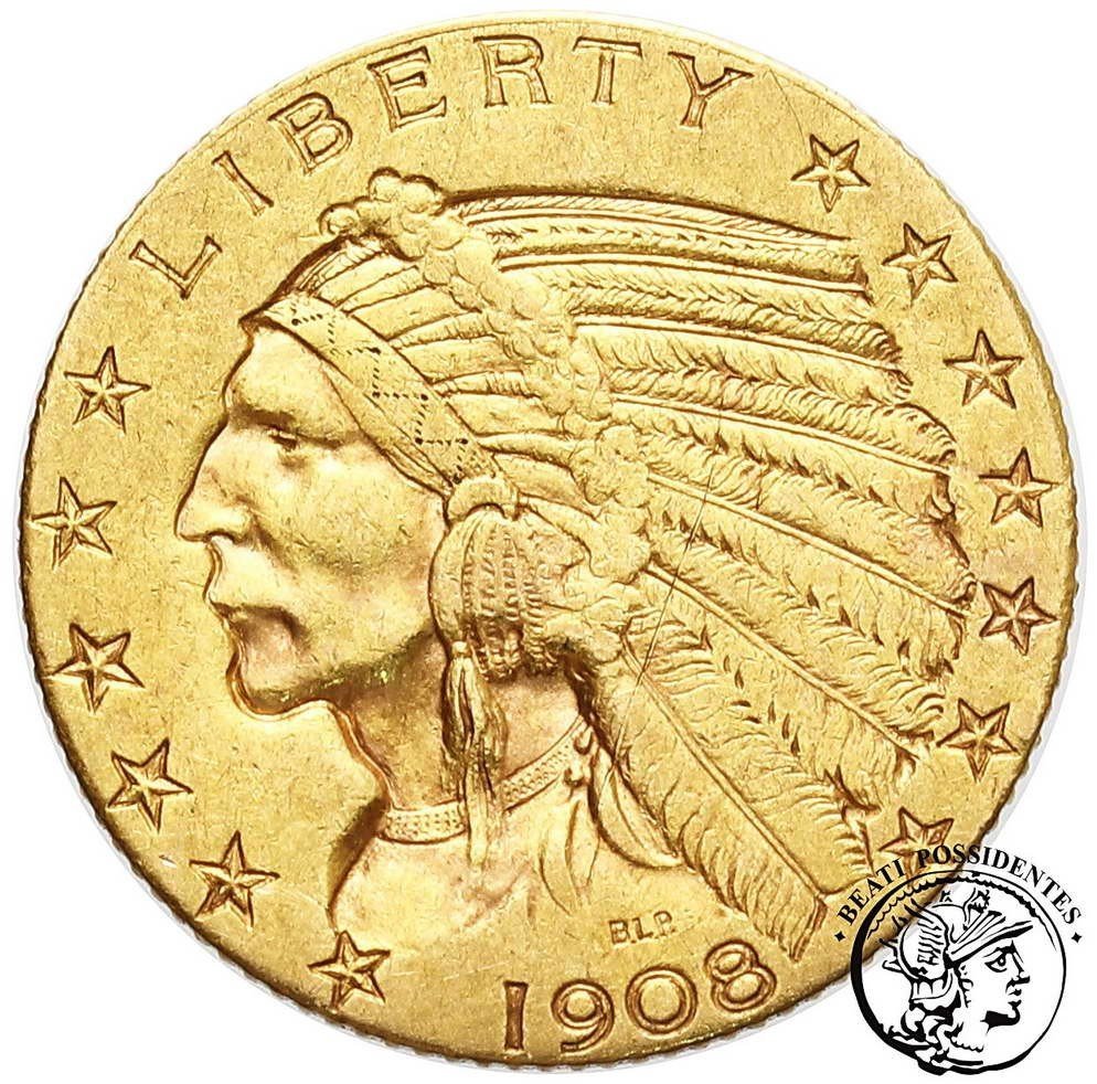 USA 5 $ 1908 Denver Indianin st.3+