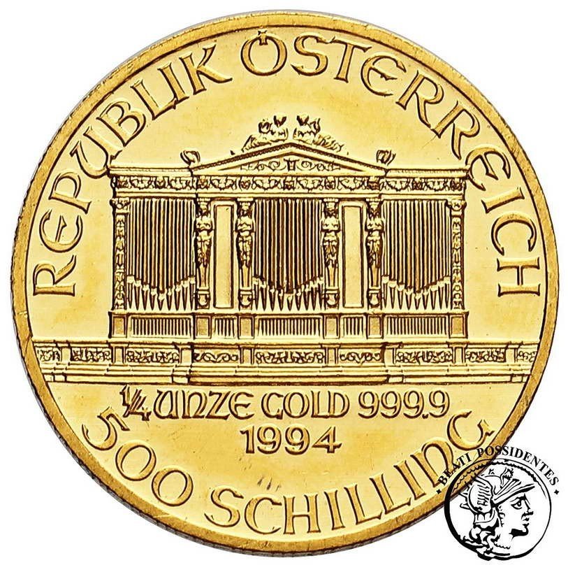 Austria 500 szylingów 1994 Filharmonia 1/4 Oz st. 1