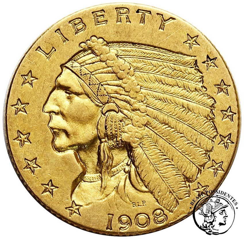 USA 2,5 $ Dolara 1908 Filadelfia st.3