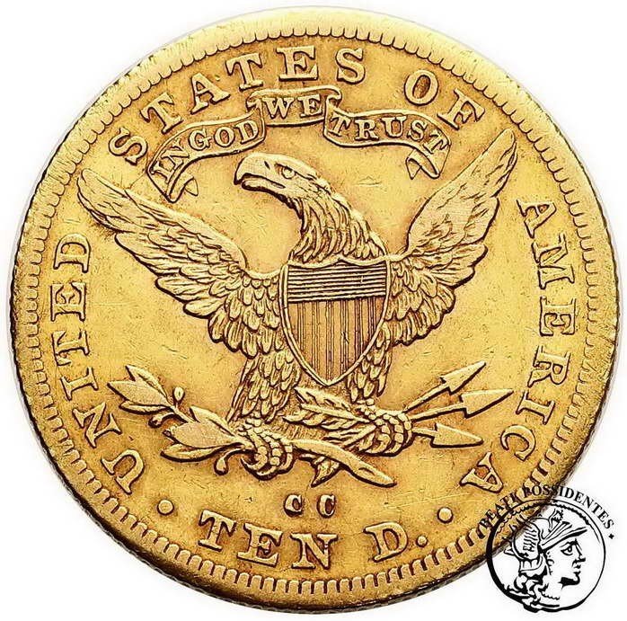 USA 10 dolarów 1893 CC Carson Cisty st. 3+