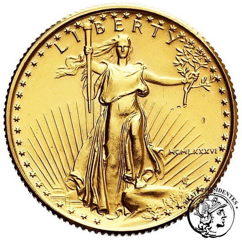 USA 10 dolarów 1986 Liberty (1/4 Oz Au) st. 1-