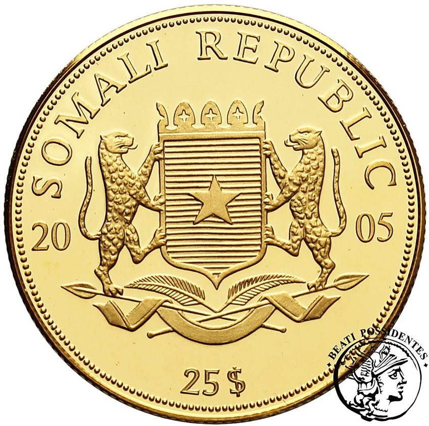 Somali 25 dolarów 2005 Benedykt XVI st. L/L-