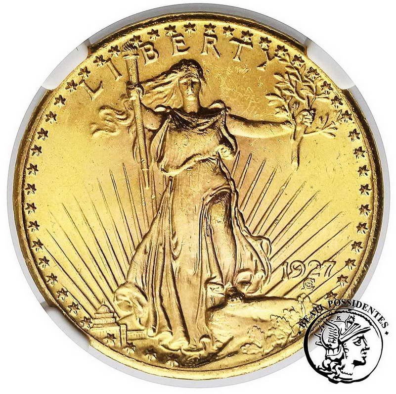 USA 20 dolarów 1927 Filadelfia NGC MS 63