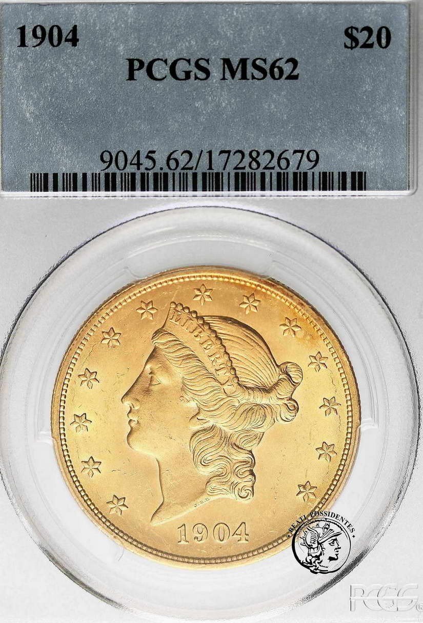 USA 20 Dolarów 1904 Philadelphia PCGS MS 62