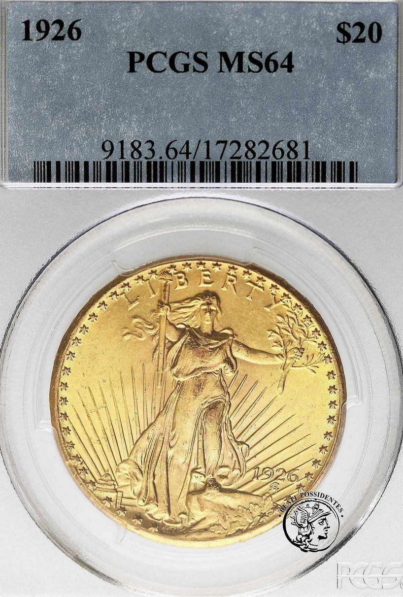 USA 20 Dolarów 1926 Philadelphia PCGS MS 64