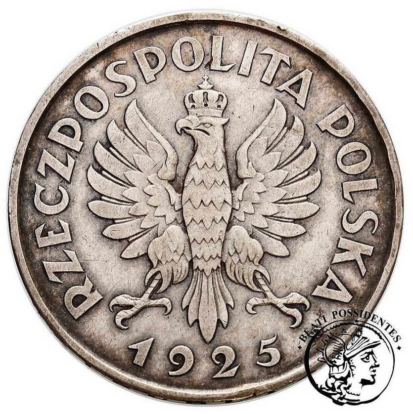 Polska II RP PRÓBA 5 złotych 1925 Konstytucja odmiana 81 perełek st.2