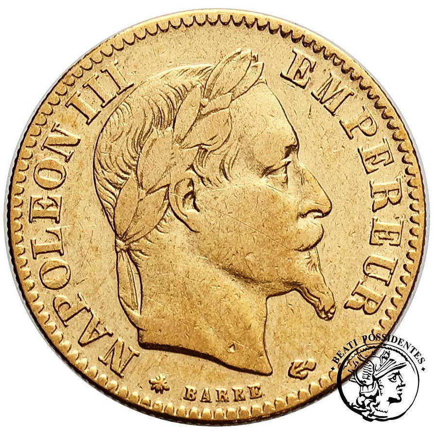 Francja Napoleon III 10 Franków 1868 A Paryż st.3+