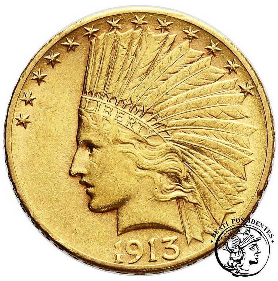 USA Indianin 10 Dolarów 1913 S San Francisco st.3+