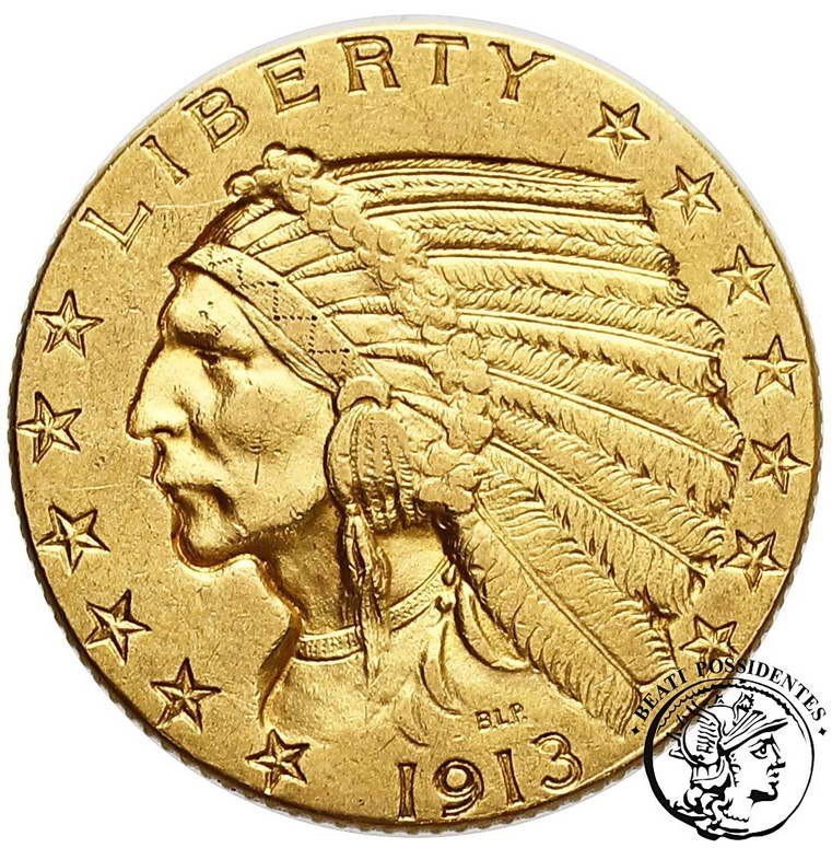 USA Indianin 5 Dolarów 1913 Filadelfia st.2-