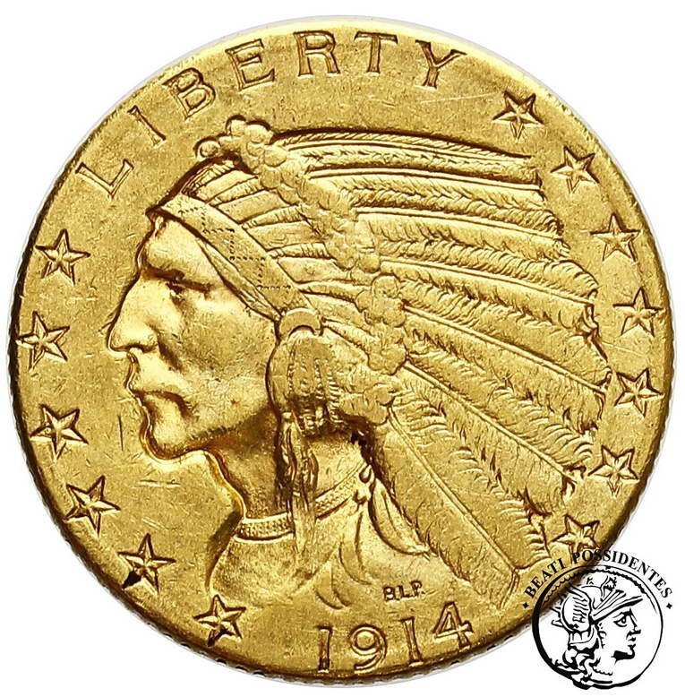 USA Indianin 5 Dolarów 1914 S San Francisco st.2-