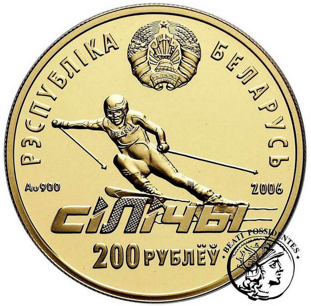 Białoruś 200 Rubli 2006 narciarz st.L