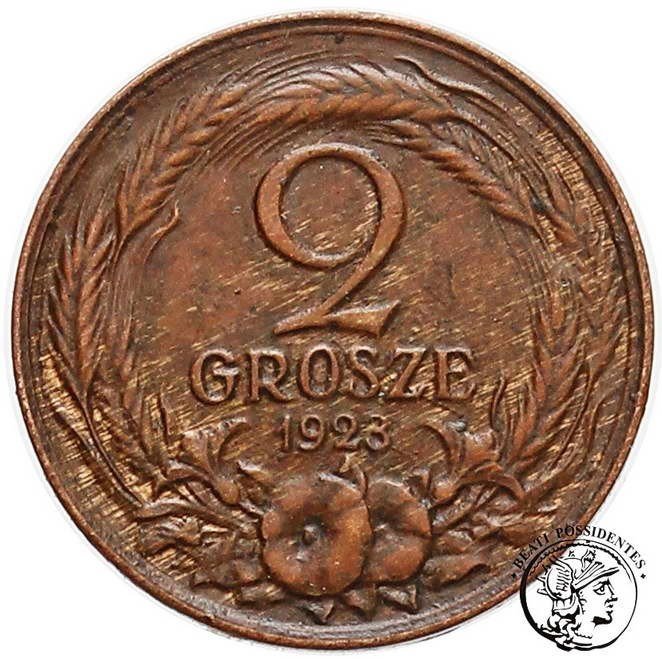 Polska II RP PRÓBA Brąz 2 Grosze 1923 st. 1