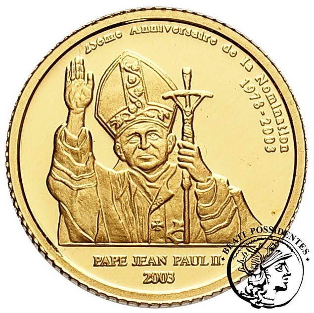 Kongo 20 Franków 2003 Jan Paweł II st.L