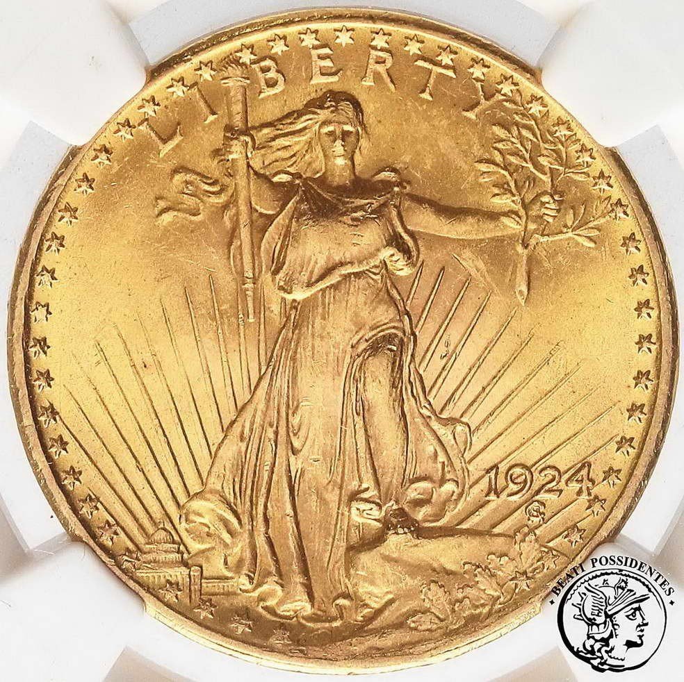 USA 20 dolarów 1924 Philadelphia  NGS MS 63