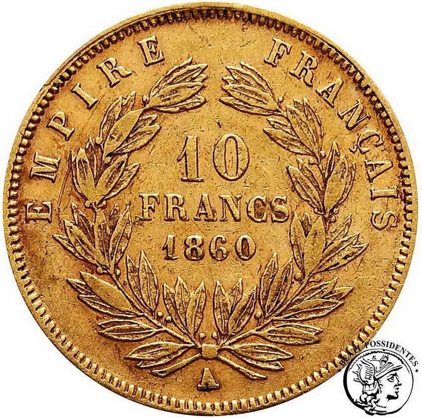 Francja Napoleon III 10 Franków 1860 A st. 3