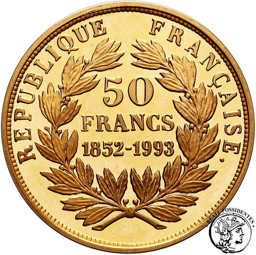 Francja 50 Franków 1852-1993 Lustrzanka Napoleon III st. L-