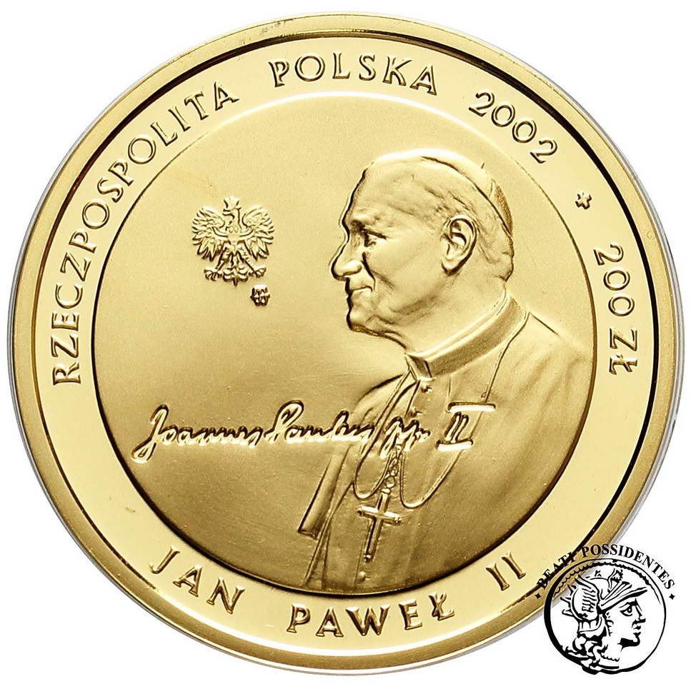 Polska III RP 200 złotych 2002 Jan Paweł II Pontifex Maximus st.L