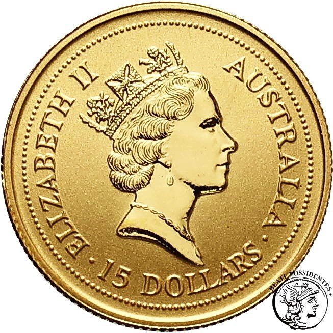 Kanada Elżbieta II 15 dolarów 1995 Kangur 1/10 Oz Au st.1