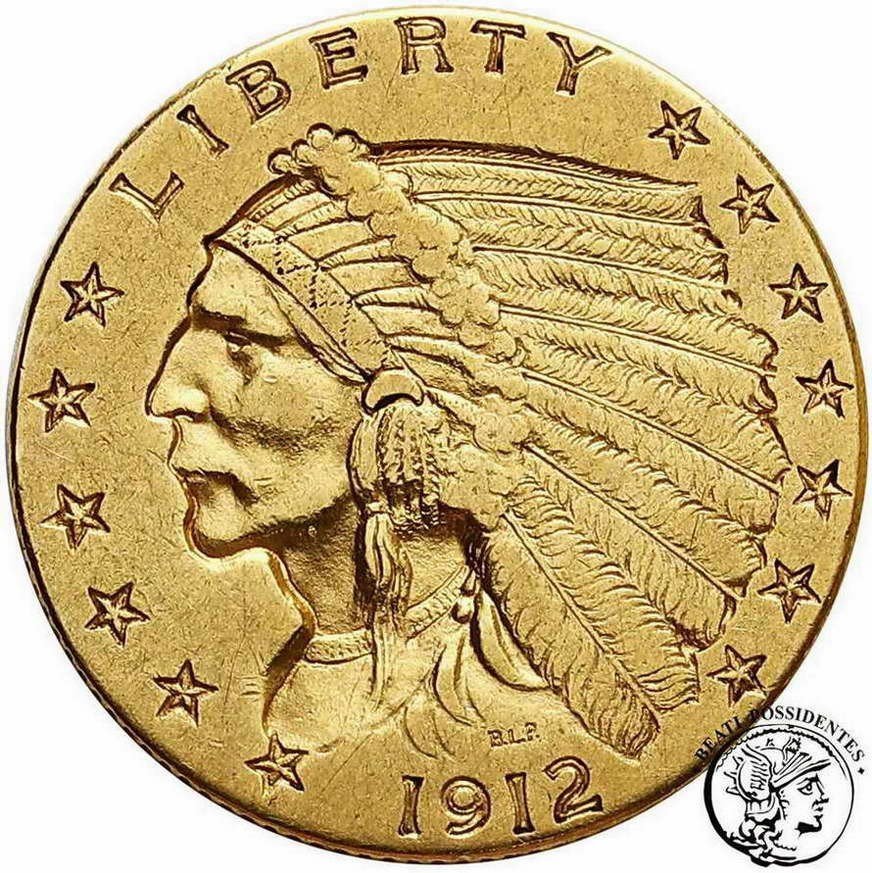 USA 2 1/2 Dolara 1912 Filadelfia st. 3+