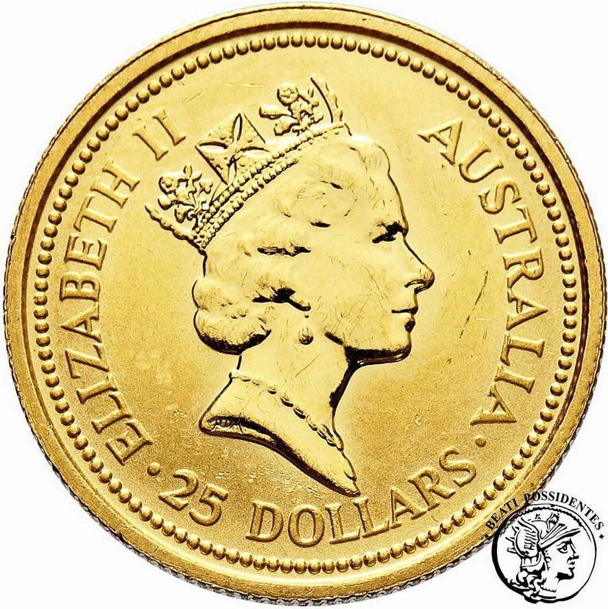 Australia 25 dolarów 1993 1/4 Oz Au 999,9 st. L-/L stempel lustrzany