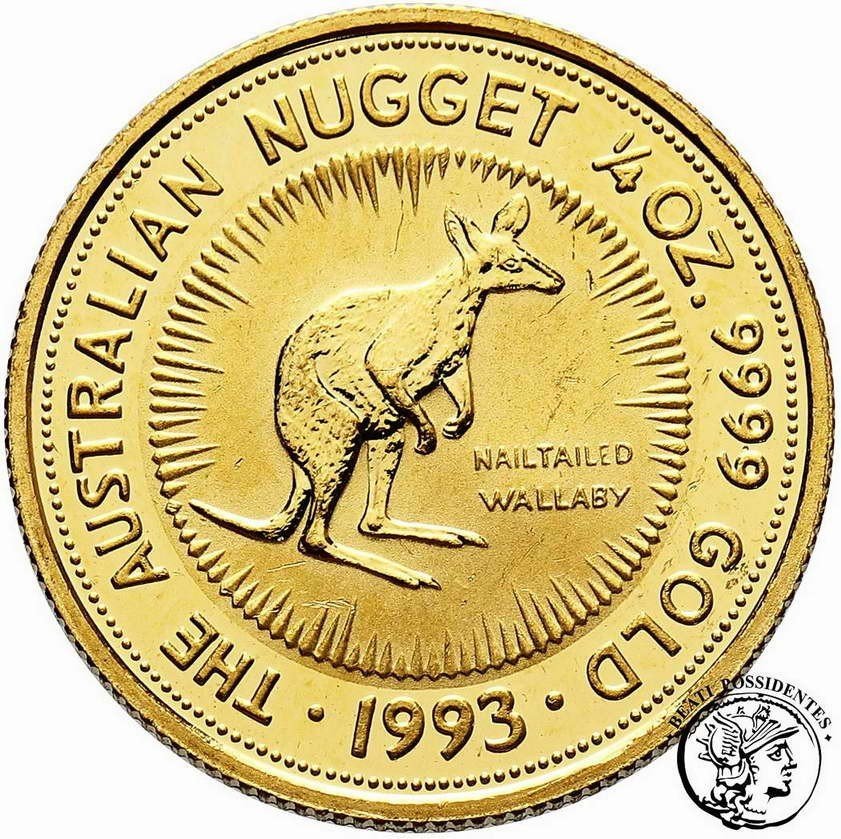 Australia 25 dolarów 1993 1/4 Oz Au 999,9 st. L-/L stempel lustrzany