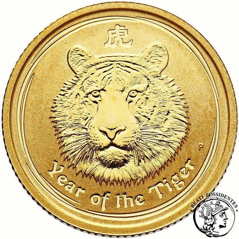 Australia 15 dolarów 2010 Rok Tygrysa 1/10 Oz Au 999 st. 1
