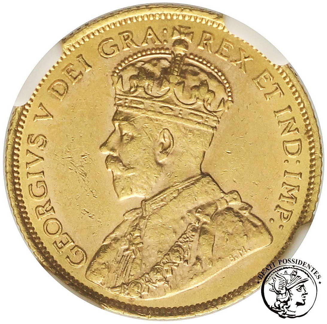 Kanada Jerzy V 5 Dolarów 1912 NGC AU58