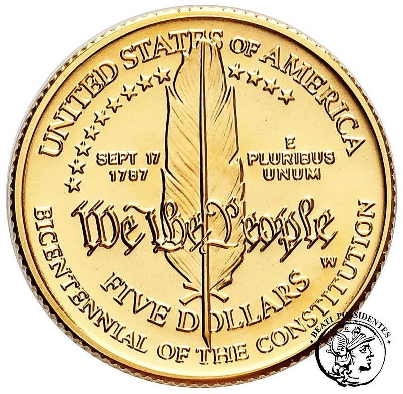 USA 5 dolarów 1987 200 lat Konstytucji st.1