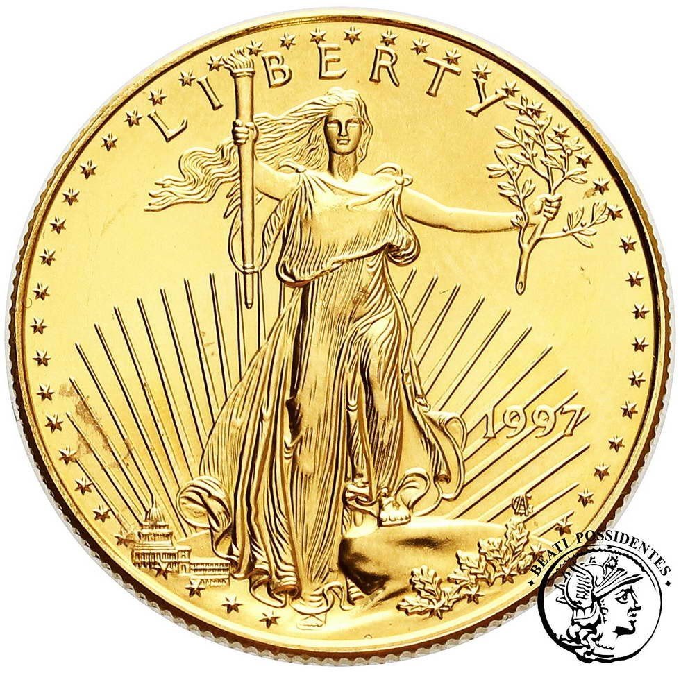 USA 25 dolarów 1997 1/2 uncji czystego złota st.1