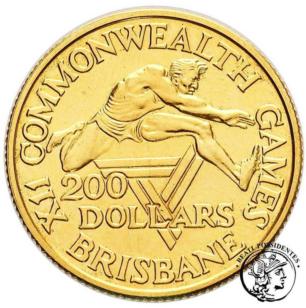 Australia Elżbieta II 200 Dolarów 1982 Zawody Sportowe st.1/1-