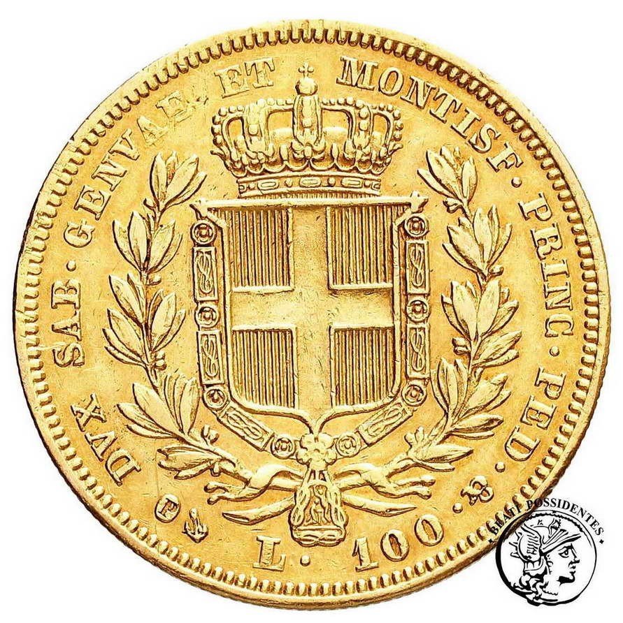 Włochy Sardynia 100 lirów 1834 (kotwica) st. 3+