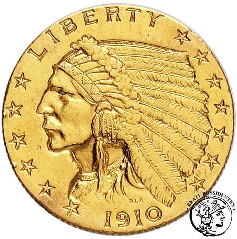 USA 2,5 dolara 1910 Indianin Filadelfia st.3