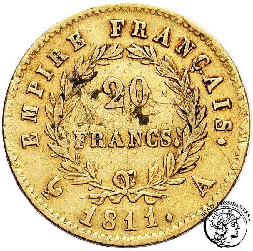 Francja Napoleon Bonaparte 20 Franków 1811 A st.3