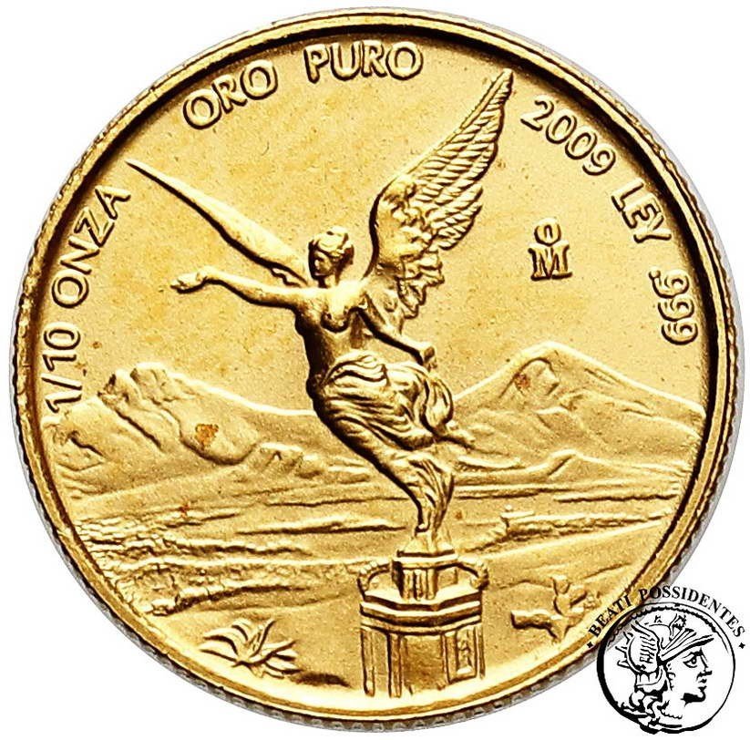 Meksyk 2009 złoto 1/10 uncji st.1