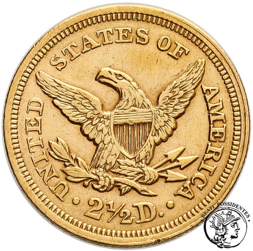 USA 2 1/2 $ dolara 1853 Philadelphia st. 3+