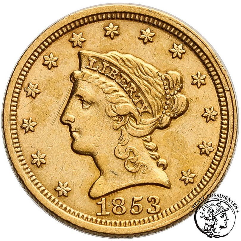 USA 2 1/2 $ dolara 1853 Philadelphia st. 3+