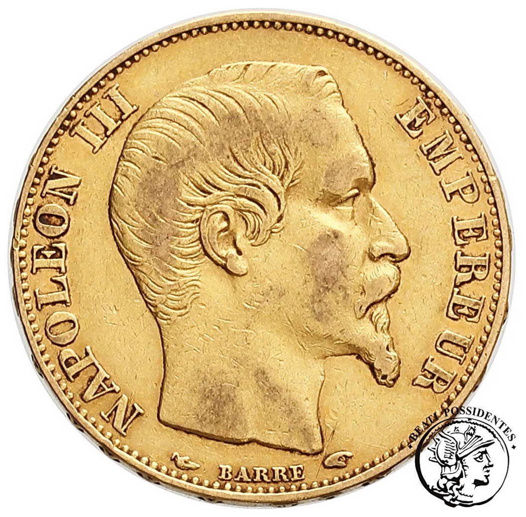 Francja Napoleon III 20 franków 1855 A-Paryż st. 3
