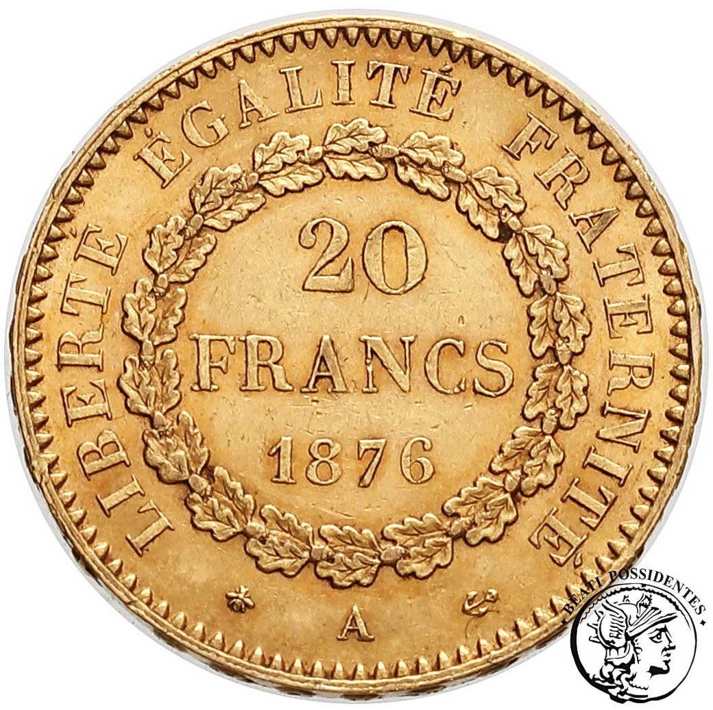 Francja III Republika 20 franków 1876 A-Paryż st. 2