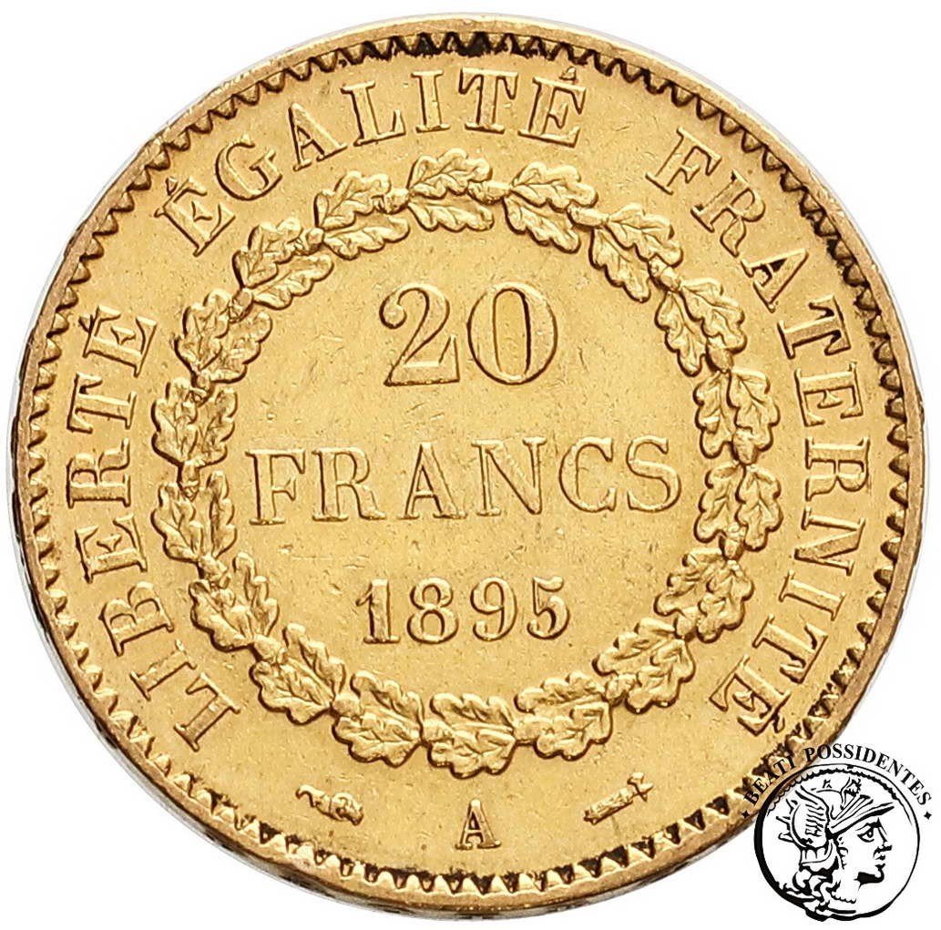 Francja III Republika 20 franków 1895 A-Paryż st. 3
