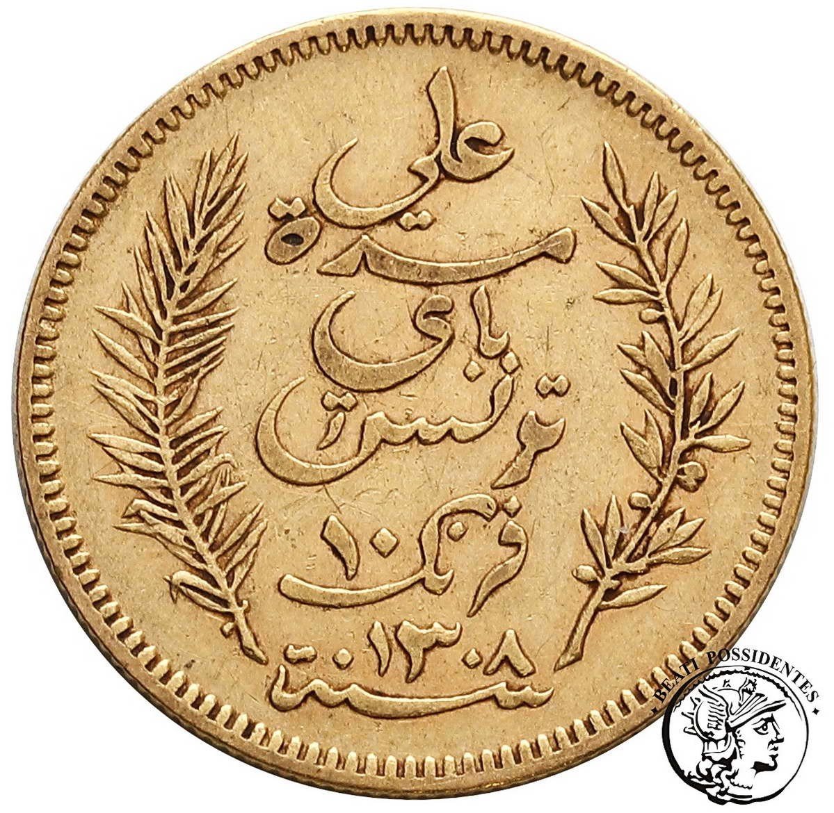 Tunezja 10 franków 1891 kolonia francuska st. 3+