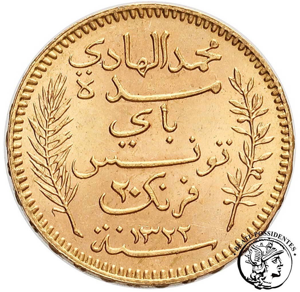 Tunezja 20 franków 1904 kolonia francuska st. 2